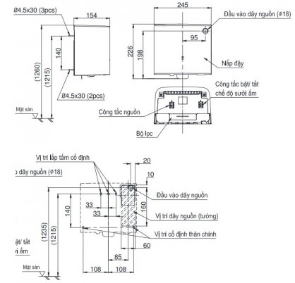 Máy sấy tay Toto TYC322M