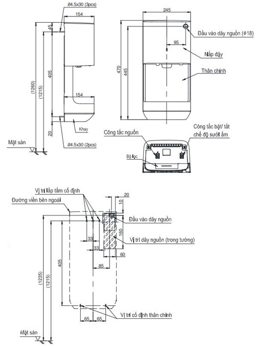 Máy sấy tay Toto TYC322W