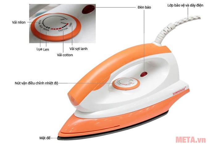 Bàn là khô Sunhouse SHDI1070 1000W