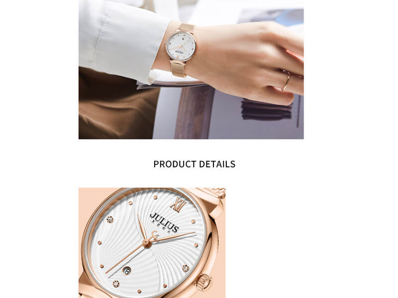 Tô thêm vẻ đẹp sang trọng cho người dùng Đồng hồ nữ JA-1243A Julius Hàn Quốc dây thép