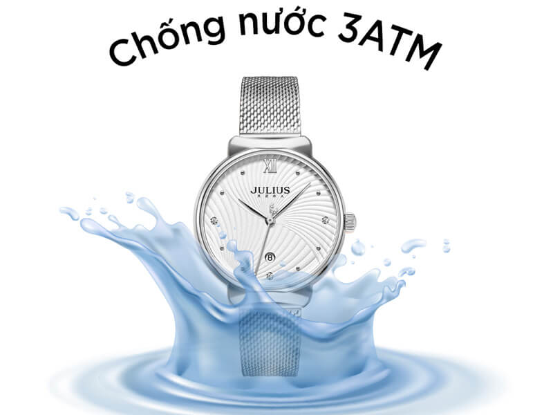 Khả năng chống nước hiệu quả Đồng hồ nữ JA-1243A Julius Hàn Quốc dây thép