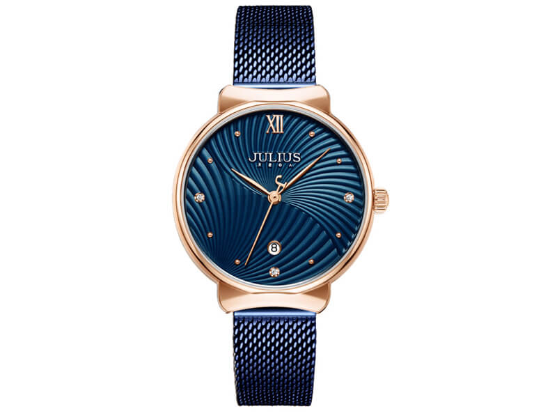 JA-1243A Julius màu xanh bạc Đồng hồ nữ JA-1243A Julius Hàn Quốc dây thép