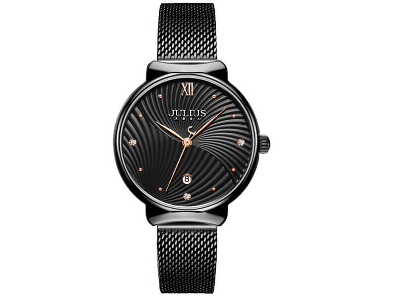 JA-1243A Julius màu đen Đồng hồ nữ JA-1243A Julius Hàn Quốc dây thép