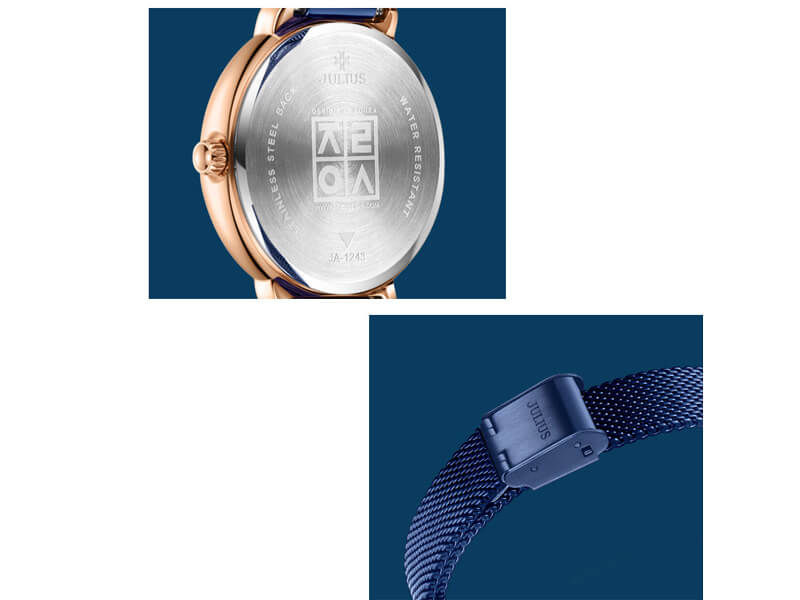 Thiết kế tinh xảo đến từng đường nét Đồng hồ nữ JA-1243A Julius Hàn Quốc dây thép