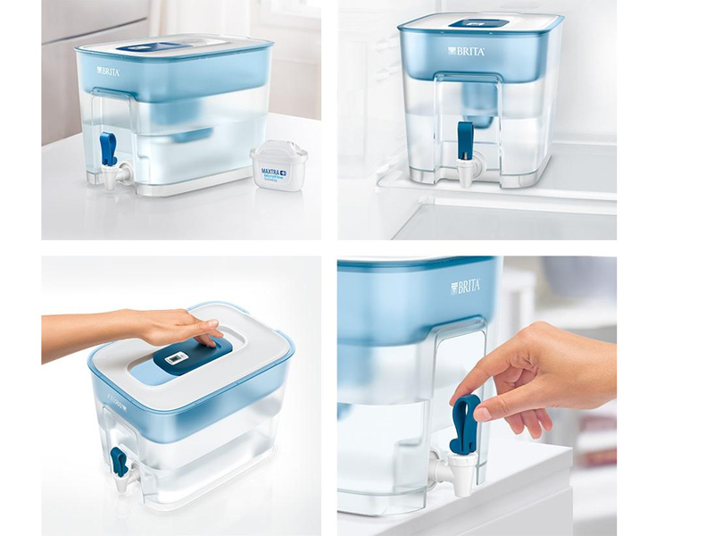 Bình lọc nước Brita Flow Basic Blue 8.2L (có sẵn 1 lõi lọc Maxtra Plus)