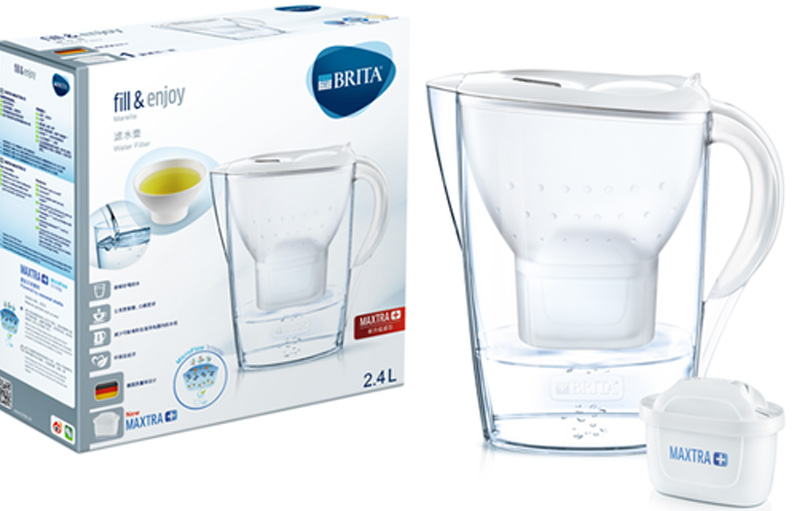 Bình lọc nước Brita Marella Cool White 2.4L (có sẵn 1 lõi lọc Maxtra Plus) 