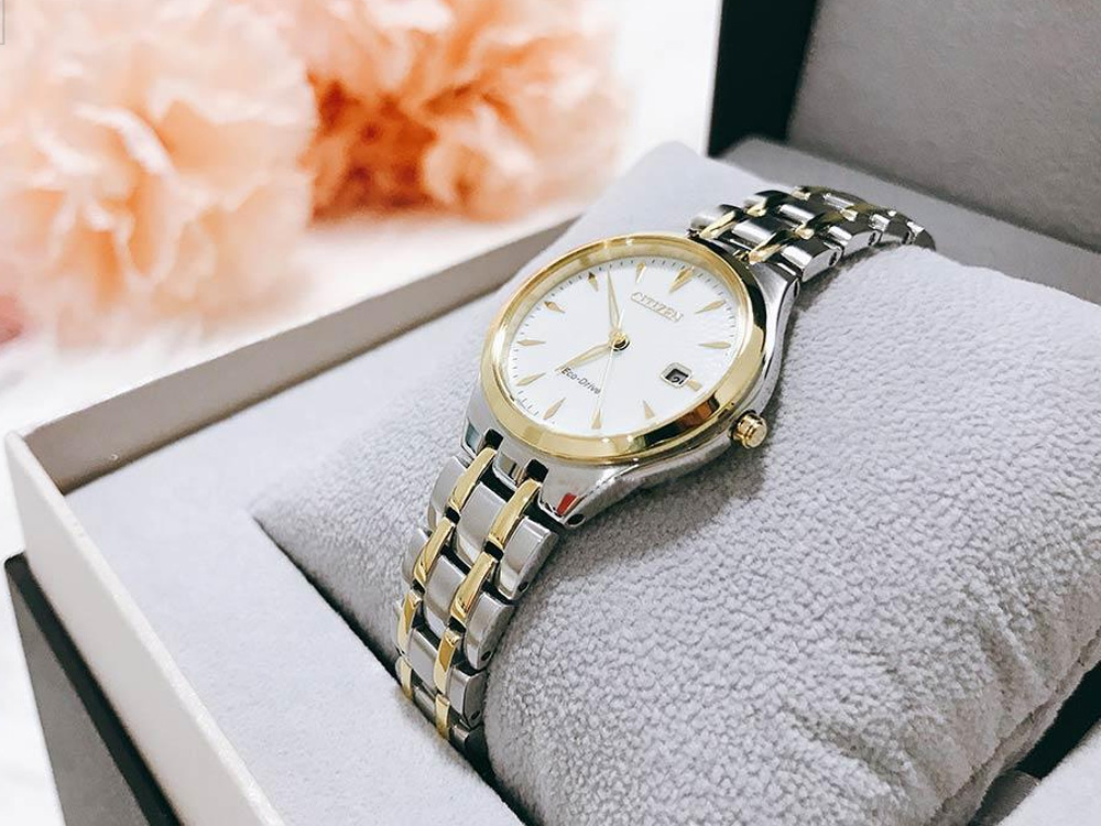 Đồng hồ Citizen EW2484-82B nữ Eco-Drive lịch ngày 28mm