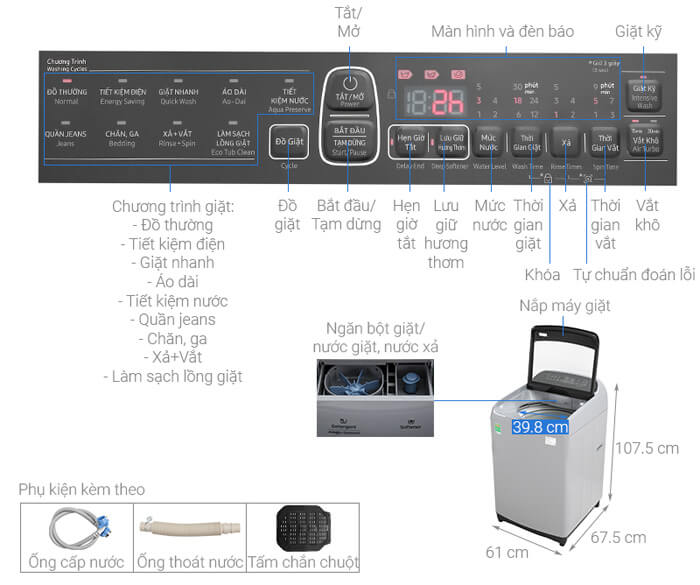 Máy giặt Samsung WA10T5260BY/SV