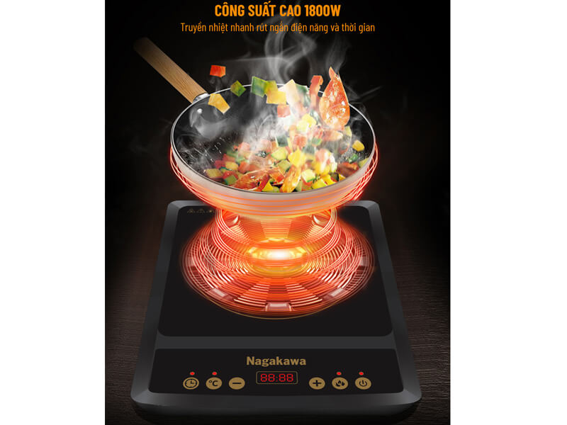 Công suất bếp lên đến 1.800W 