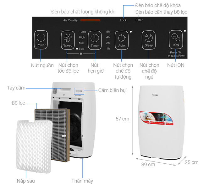 Máy lọc không khí Toshiba CAF-N30(W)VN