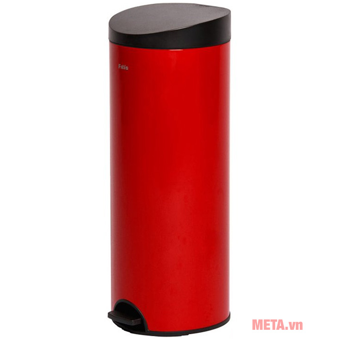 Thùng rác inox đạp tròn lớn Fitis RPL1-906 15 lít (đỏ)