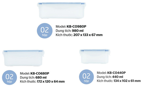 Hộp bảo quản thực phẩm KB-CO6P01