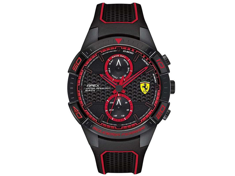 Đồng hồ nam Ferrari 0830634 (Dây cao su, lịch thứ ngày, kích thước mặt 46mm)