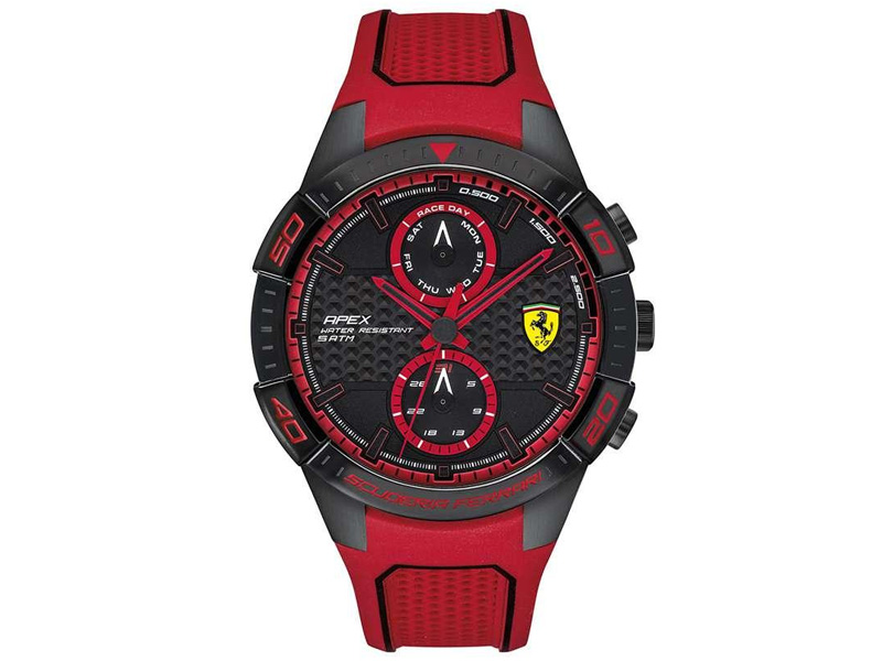 Đồng hồ nam Ferrari 0830639 (Dây cao su, lịch thứ ngày, kích thước mặt 46mm)