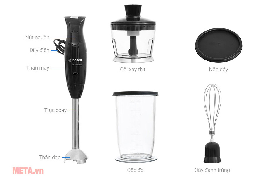 Máy xay cầm tay Bosch MSM2650B 600W