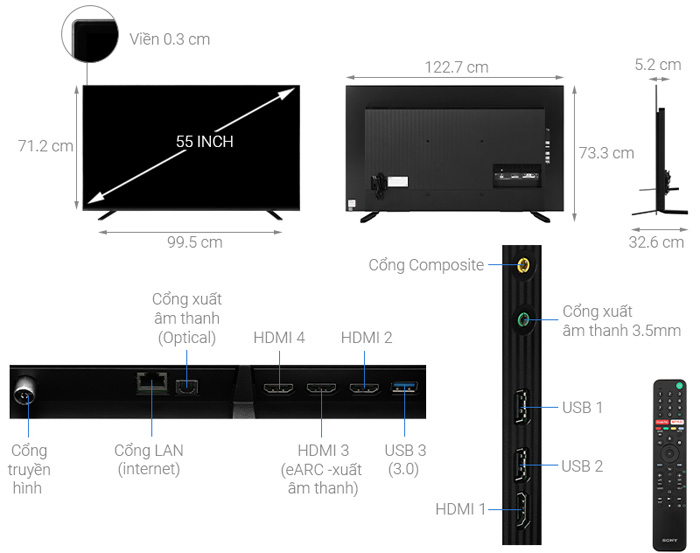 Tivi Android Sony KD-55A8H