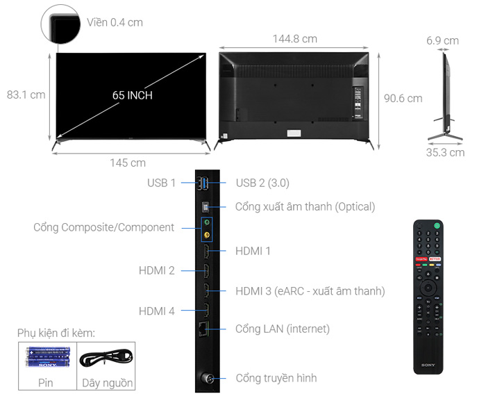 Android Tivi Sony KD-65X9500H