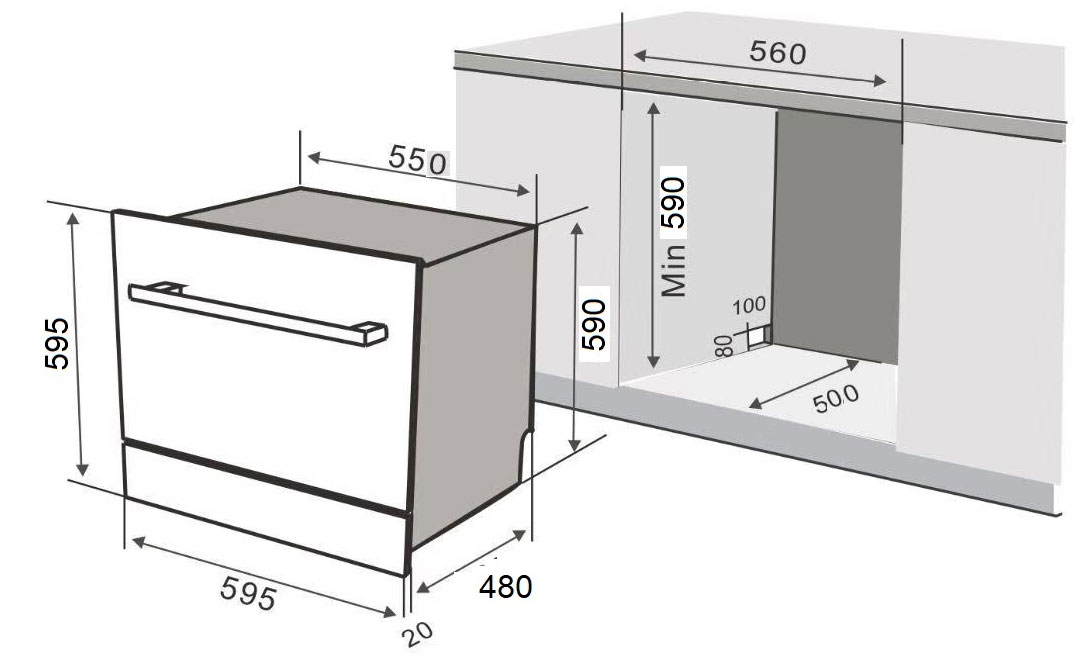 Máy rửa bát Kaff KF-BISW800