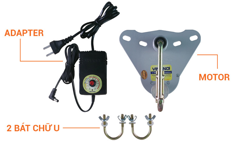 Bộ sản phẩm chi tiết của máy đưa võng Ban Mai