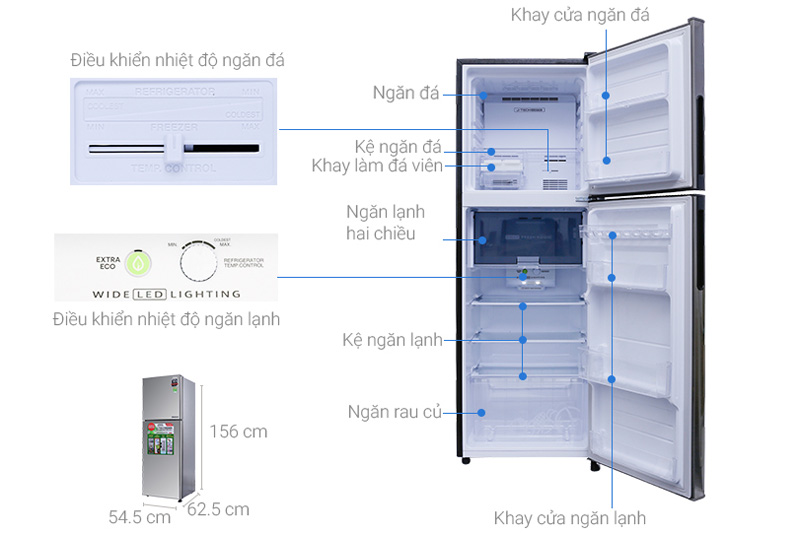 Cấu tạo của tủ lạnh Sharp SJ-X251E-SL