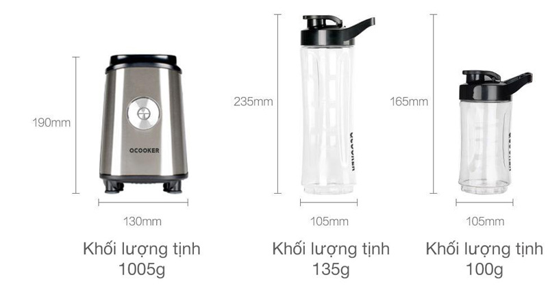 Kích thước của máy xay sinh tố
