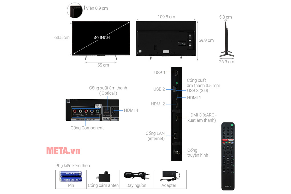 Tivi Sony Android 4K 49 inch KD-49X8500H