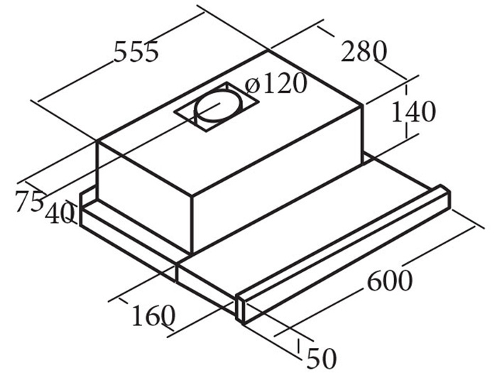 Máy hút mùi âm tủ Cata TF-2003 60 SD