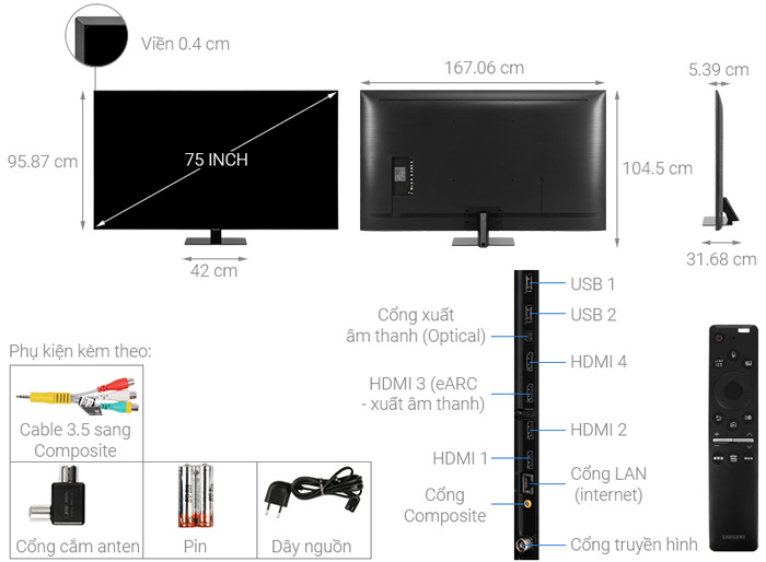 Smart Tivi Samsung QA75Q80TAKXXV