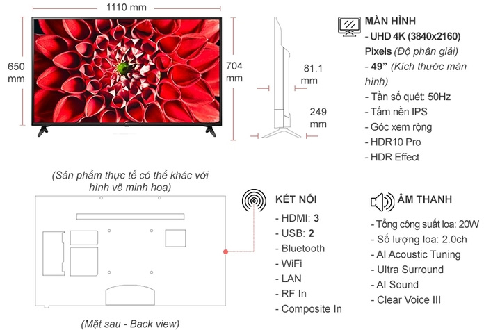 Smart Tivi LG 49 inch 49UN7190PTA