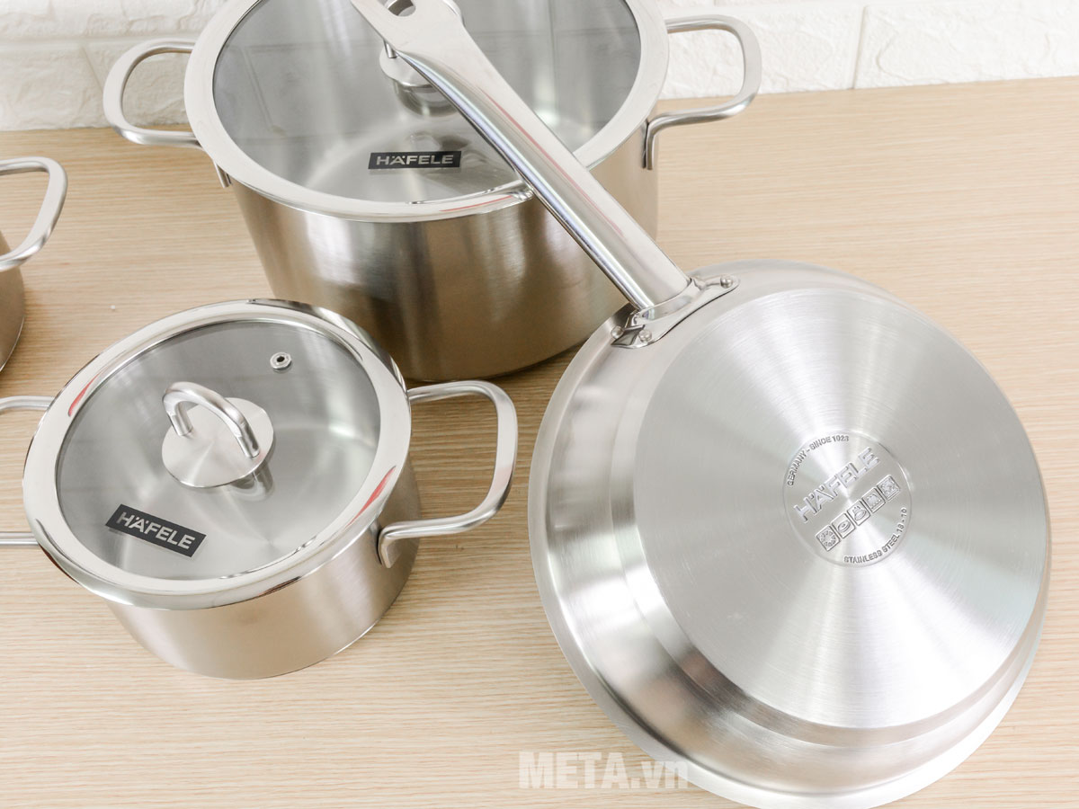 Bộ 4 nồi chảo inox bếp từ Hafele