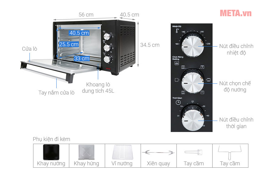 Lò nướng Bluestone EOB-7567 (45 lít)