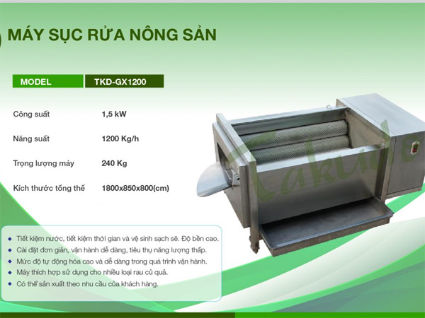 Thông số kỹ thuật của máy sục rửa