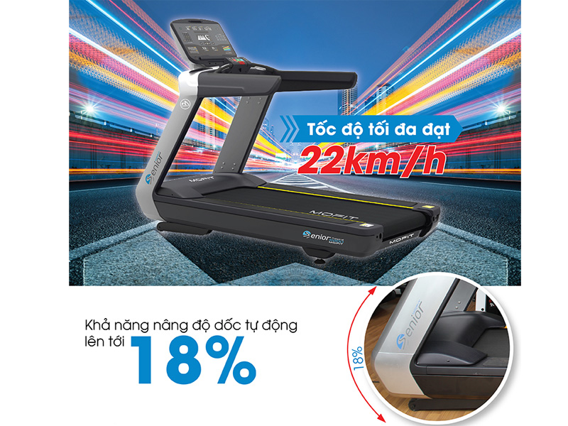 Khả năng tăng tốc tốt cũng như điều chỉnh độ dốc tự nhiên lên đến 18%