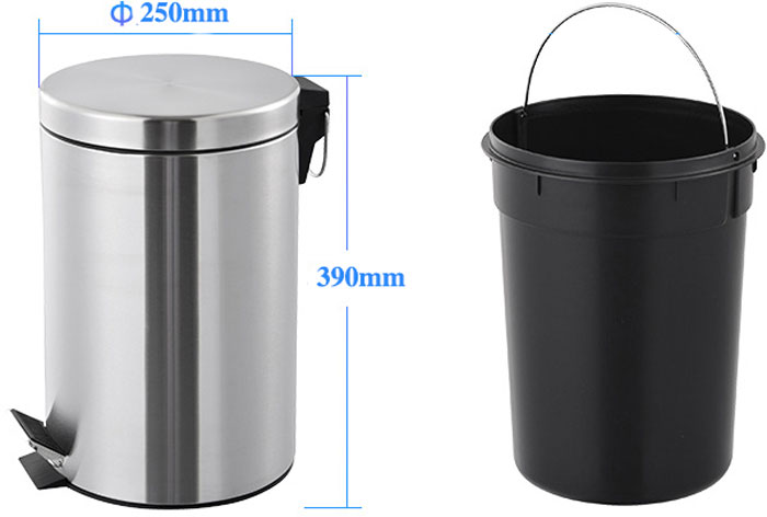 Thùng rác inox đạp chân 12l