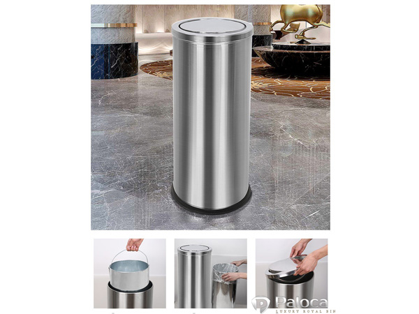 Thùng rác inox nắp lật nhỏ Paloca