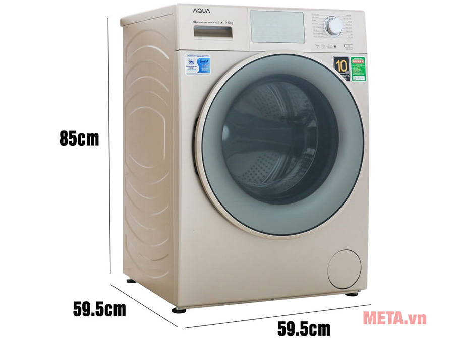 Máy giặt AQUA lồng ngang 9.5kg AQD-DD950E.S