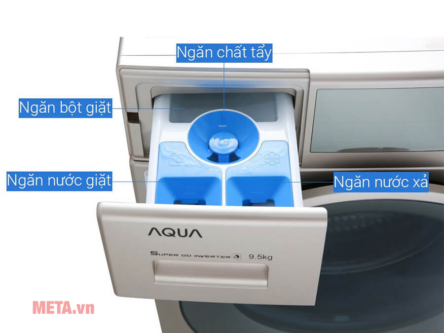 Máy giặt AQUA lồng ngang 9.5kg AQD-DD950E.S