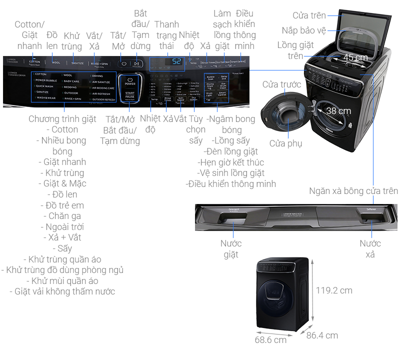 Máy giặt sấy Samsung 