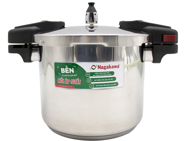 Nồi áp suất đáy từ inox 304 Nagakawa NAG1452 (5 lít) van xả kép - Dùng cho mọi loại bếp