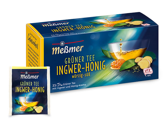 Trà xanh mật ong gừng túi lọc Green Tea Ginger Honey (Hộp 25 gói)