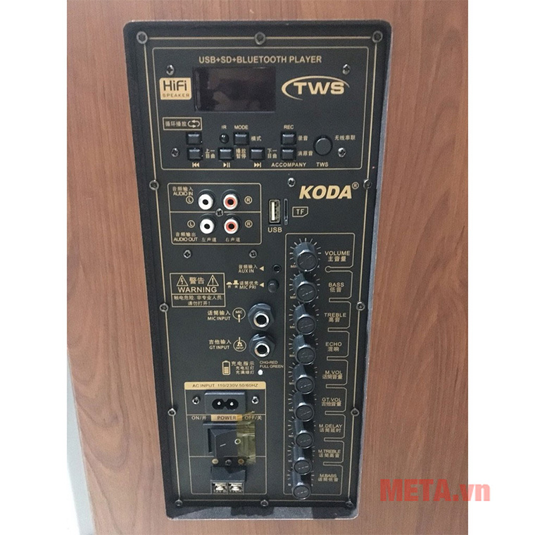 Loa kéo di động Koda KD-1205 (320W, kèm 2 Mic, 3 đường tiếng)
