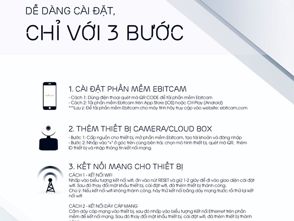 3 bước lắp đặt camera