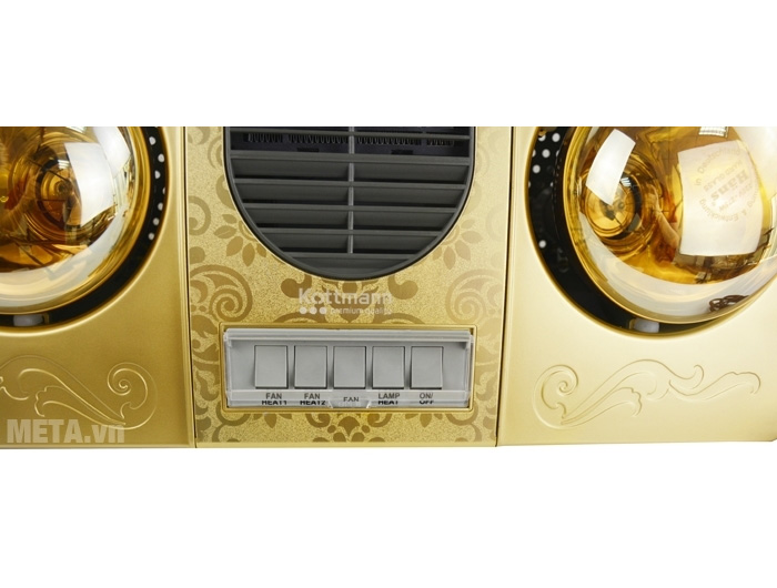 Đèn sưởi nhà tắm 2 bóng có thổi gió Kottmann K2B-HW-G