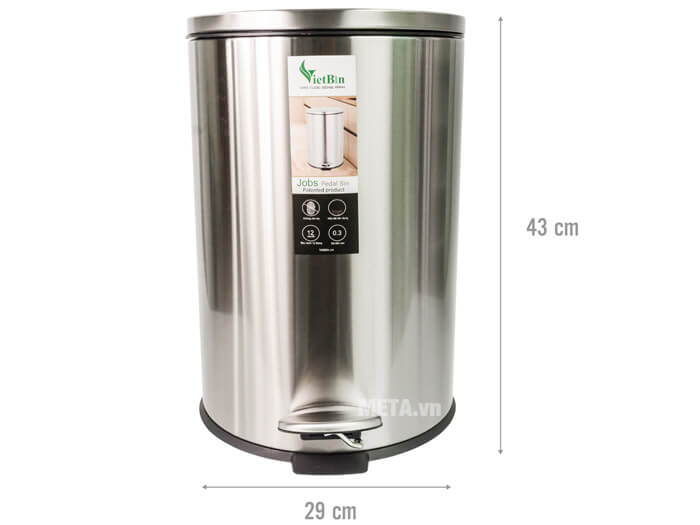 Thùng rác inox Vietbin VB-087