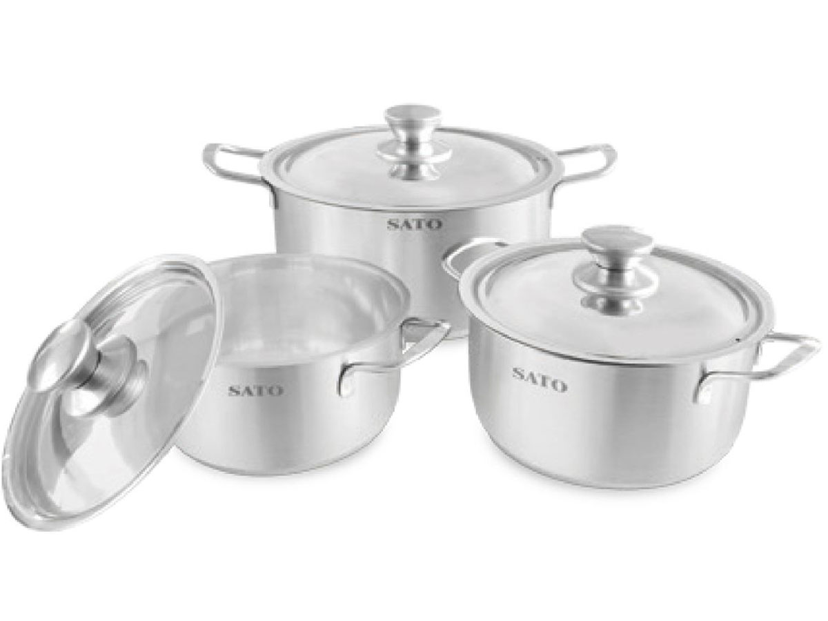 Bộ nồi inox 3 đáy Sato ST-BI341