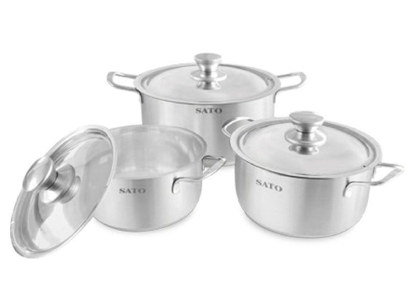 Bộ nồi inox 3 đáy Sato ST-BI342