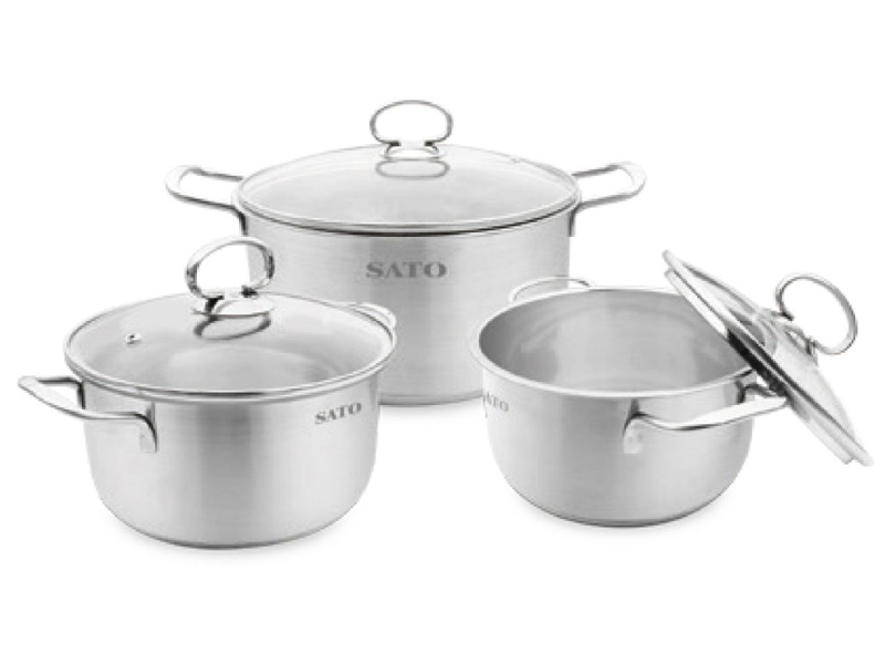 Bộ nồi inox 3 đáy Sato ST-BI342K