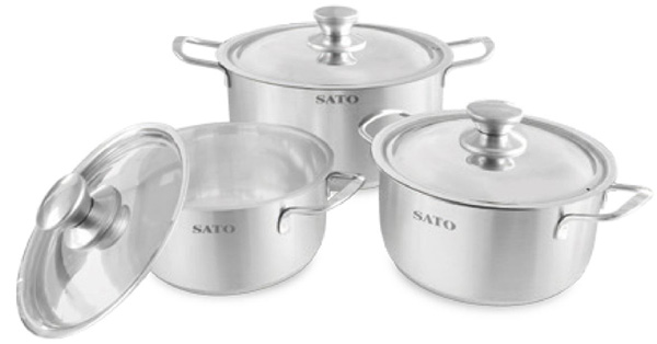 Bộ nồi inox 3 đáy Sato ST-BI343