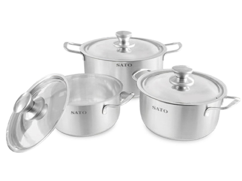 Bộ nồi inox 3 đáy Sato ST-BI343