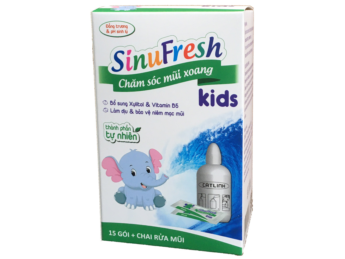 Bình rửa mũi cho trẻ em SinuFresh Kids (bộ 15 gói + 1 bình)